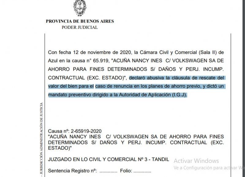 "Acuña Nancy Inés c/ Volkswagen SA de ahorro para fines determinados S/ Daños y Perjuicios Incumplimiento contractual (EXC. ESTADO)", es el fallo que se conoce en este mes de febrero y que trae esperanzas para los consumidores.